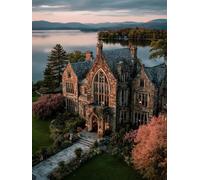 Paint by Numbers for Adults Architecture, DIY Paint by Numbers Canvas Kits Plant, Painting Kits with Brushes and Acrylic, DIY Color Oil Painting for Beginners, Wall Art, Spring Gifts, 12x16in V-9094