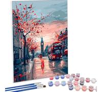 Paint by Numbers for Adults, Architecture Flower Painting by Number Kits On Canvas, Adults Beginners DIY Acrylic Oil Craft Art Painting Kits with Brushes Gifts for Wall Decor 40 x 53 Inch PjY4307 2-O