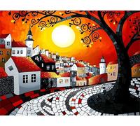 Paint by Numbers for Adults Architecture Houses Painting by Numbers, DIY Hand Painted Oil Painting Kit, with Paint Brushes Acrylic Pigment Drawing, Home Christmas Decorations Gifts 60x80cm RZ8-441