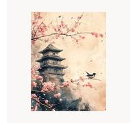 Paint by Numbers for Adults Architecture Paint by Numbers Kits 38 x 28 in with Acrylic and Pens Color Canvas for Painting, Bird Paintings Hobbies for Adults Women, Wall Art Room Decor Gifts FYH-4428