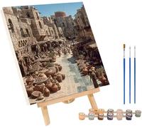 Paint by Numbers for Adults Architecture Paint by Numbers Landscape on Canvas, DIY Crafts Oil Painting Art Kits, Acrylic Oil Painting Kits with Brushes, Room Decor, Gifts for Women 24x32in T-7862