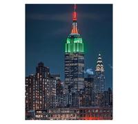 Paint by Numbers for Adults, Architecture Painting by Numbers Canvas for Children Wall Art Supplies 22x16 in, Empire State Building Colorful Canvas Painting Adult Crafts for Room Decor, Gifts LSJ-3230
