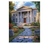 Paint by Numbers for Adults, Architecture Painting by Numbers Canvas for Children Wall Art Supplies 38 x 28In, Landscape Colorful Canvas Painting Adult Crafts for Room Decor, Gifts for Women LSJ-3443