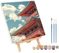 Paint by Numbers for Adults Architecture Painting by Numbers for Adults Cloud, Easy DIY Oil Painting Kit with Acrylic Pigment and Brushes, Hobbies for Women, Room Decor, Gifts for Women 24x32in 6-6559