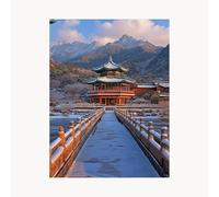 Paint by Numbers for Adults, Architecture Painting by Numbers for Adults, Craft Kits for Kids with Landscape Color Canvas for Painting 20x28Inch Acrylic Paint and Brush for Living Room Decor FYH-2736