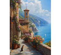 Paint by Numbers for Adults Architecture Painting by Numbers for Adults, Flower Paint by Number Kits with Paintbrushes and Acrylic Pigment, DIY Oil Paintings Kits for Home Decor 90x120cm, Model 355