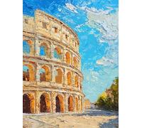 Paint by Numbers for Adults Architecture Sky Painting by Numbers, DIY Hand Painted Oil Painting Kit, with Paint Brushes Acrylic Pigment Drawing, Home Wall Christmas Decorations Gifts 50x70cm RZ8-452