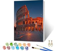 Paint by Numbers for Adults Architecture, Sunset Paint by Numbers Kits with Frame, DIY Arts and Crafts for Beginners Oil Paintings with Brushes and Acrylic, for Room Decor, Gifts, 16x20in 9-9195