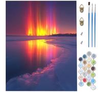 Paint by Numbers for Adults Aurora, Beach Painting by Number Kits, DIY Canvas Oil Painting Kit Hobbies for Adults Women with Brushes Acrylic for Halloween Decorations 40x60 inch /100 x 150 CM D1-1238