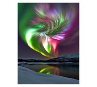 Paint by Numbers for Adults, Aurora Painting by Numbers Starry Sky 16 x 22Inch, Hobbies for Adults Women, Painting on Canvas Using Acrylic Paint and Brushes, Wall Art Set for Room Decor LSJ800