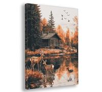 Paint by Numbers for Adults Autumn, 28x36 Inch Deer Paint by Numbers Kits for Adults Beginner, DIY Oil Painting Acrylic Paints, Canvas Art Kits for Kids, for Gifts and Wall Decor, with Frame, L-11