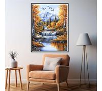 Paint by Numbers for Adults Autumn Painting by Numbers, DIY Hobbies for Adults Women Paint by Number Landscape Canvas Oil Painting Kits with Brushes and Acrylic for Christmas Decor 30x40cm 2y-127