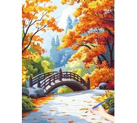 Paint by Numbers for Adults Autumn Painting by Numbers for Adults Beginner DIY Landscape Color Oil Painting on Canvas Art and Craft Kits Autumn Decorations Gifts for Women Without Frame 80x110cm E-79