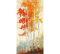 Paint by Numbers for Adults, Autumn Tree Painting by Numbers for Adults Children, Acrylic Pigment On Clear Symbols Colored Canvas, Craft Kits Perfect Gifts, Home Wall Decor (Frameless, 10x20in) O588