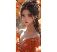 Paint by Numbers for Adults, Autumn Woman Painting by Numbers for Adults Children, Acrylic Pigment On Clear Symbols Colored Canvas, Craft Kits Gifts, Home Wall Decortion (Frameless, 16x32in) O-584