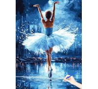 Paint by Numbers for Adults Ballet Painting by Numbers for Adults Beginner DIY Abstract Color Oil Painting on Canvas Art and Craft Kits Autumn Decorations Gifts for Women (Without Frame) 90x120cm D-04