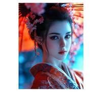 Paint by Numbers for Adults, Bathrobe Painting by Numbers Canvas for Children Wall Art Supplies 38x28 in, DIY Japan Colorful Canvas Painting Adult Crafts for Room Decor, Gifts for Women LSJ-0559