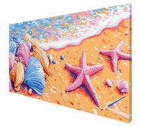 Paint by Numbers for Adults Beach 180x70cm Large Ocean Painting by Numbers for Adults Beginner DIY Color Oil Paintings on Canvas Kits with Acrylic Paint Brushes Autumn Decorations Gifts for Women N-38