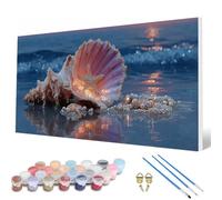 Paint by Numbers for Adults, Beach Paint by Numbers Conch Painting Kits for Adults Pattern Design DIY Art Crafts for Home Room Decor, Wall Art, Bedroom Decor, Gifts for Women 40 x 80 cm -hcw2507J7