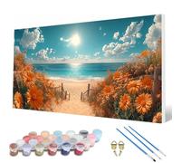 Paint by Numbers for Adults, Beach Paint by Numbers Landscape Painting Kits for Adults Pattern Design DIY Art Crafts for Home Room Decor, Wall Art, Bedroom Decor, Gifts for Women 24X48Inch -hcw2507AI