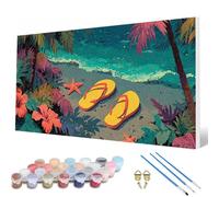Paint by Numbers for Adults, Beach Paint by Numbers Landscape Painting Kits for Adults Pattern Design DIY Art Crafts for Home Room Decor, Wall Art, Bedroom Decor, Gifts 50 x 80 inch -hcw2507318X1