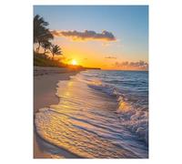 Paint by Numbers for Adults, Beach Painting by Numbers Canvas for Children Wall Art Supplies 38 x 28 in, DIY Landscape Colorful Canvas Painting Adult Crafts for Room Decor, Gifts for Women LSJ-4465