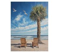 Paint by Numbers for Adults, Beach Painting by Numbers for Children Landscape 20x28Inch, DIY Hobbies for Adults Women, Painting on Canvas Using Acrylic Paint and Brushes, Wall Art Room Decor LSJ-3308
