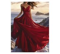 Paint by Numbers for Adults, Beach Painting by Numbers Woman 40x54 in, DIY Hobbies for Adults Women, Painting on Canvas Using Acrylic Paint and Brushes, Wall Art Set for Room Decor Gifts LSJ-218