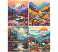 Paint by Numbers for Adults Beginner 4 Pack Animal Paint by Numbers Kits DIY Acrylic Oil Painting by Number for Home Decor 12X16 inch