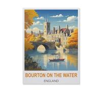 Paint by Numbers for Adults Beginner，Bourton on The Water England，DIY Oil Painting Kit on Canvas with Paintbrushes and Acrylic Pigment, Arts Craft for Home Wall Decor(40x50cm) 15.7x19.6 inches-FG80