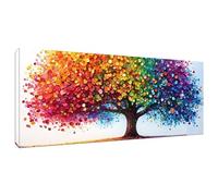Paint by Numbers for Adults Beginner, Colored Tree Paint by Number Kits for Kids, Without Frame, DIY Acrylic Painting Gift Drawing Paintwork for Relax and Home Wall Decoration 80x160cm/32x64in Q-585