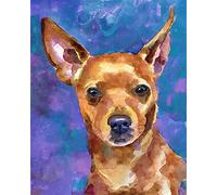 Paint by Numbers for Adults Beginner, DIY Oil Painting Kit Miniature Pinscher animal dog Acrylic Painting by Numbers Arts Craft for Home Wall Decor with Paint Brushes 50cm x 40cm -frameless