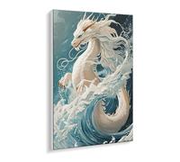 Paint by Numbers for Adults - Beginner - Friendly Oil Paint by Numbers Kits Dragon Canvas Oil Painting Set with Acrylic Pigment & 3 Brushes - 30 x 40 cm DIY Home Wall Art Gifts, Unframed O-390