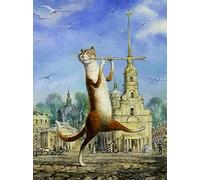 Paint by Numbers for Adults Beginner Kids Digital Painting - Cat Playing The Flute - DIY Oil Painting Kit On Canvas New Accommodation Decoration Gift