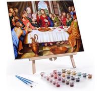 Paint by Numbers for Adults Beginner - Last Supper Painting by Number Kits On Canvas, DIY Craft Art Painting Kit Acrylic Pigment Drawing Paintwork for Gifts Home Wall Decor (12x16 in, Frameless) D1044