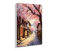 Paint by Numbers for Adults - Beginner Oil Paint by Numbers Kits Cherry Blossom street view Canvas Oil Painting Set with Acrylic Pigment & 3 Brushes - 100 x 130 cm DIY Home Wall Art, Unframed O-752