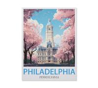 Paint by Numbers for Adults Beginner,Philadelphia Pennsylvania,DIY Oil Painting Kit on Canvas with Paintbrushes and Acrylic Pigment, Arts Craft for Home Wall Decor(40x50cm) 15.7x19.6 inches-F36