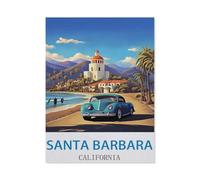 Paint by Numbers for Adults Beginner，Santa Barbara California，DIY Oil Painting Kit on Canvas with Paintbrushes and Acrylic Pigment, Arts Craft for Home Wall Decor(30x40cm) 11.8x15.7 inches-EK9