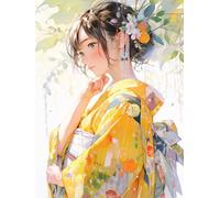 Paint by Numbers for Adults Beginner Set, 16x20 inch DIY Canvas Painting Kit,Frameless Art Craft for Home Decor,Adult Digital Painting Kit DIY Art Supplies for Beginners,Japanese Kimono Girl
