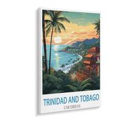 Paint by Numbers for Adults Beginner，Trinidad and Tobago Caribbean，DIY Oil Painting Kit on Canvas with Paintbrushes and Acrylic Pigment, Arts Craft for Home Wall Decor(50x60cm-V46
