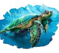 Paint by Numbers for Adults Beginners, ABEUTY Green Turtle Animal 16x20 inches Number Painting