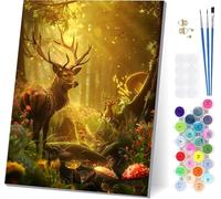 Paint by Numbers for Adults Beginners Animal, Paint by Numbers Forest, Easy Diy Oil Painting Kits on Canvas with Brushes and Acrylic, Hobbies for Adults Women, Home Wall Decor Gifts 12x16 in 8-6530