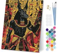 Paint by Numbers for Adults Beginners Anubis, Paint by Numbers Egypt, Easy Diy Oil Painting Kits on Canvas with Brushes and Acrylic, Hobbies for Adults Women, Home Wall Decor Gifts 28x38 in 6-6719