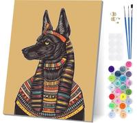 Paint by Numbers for Adults Beginners Anubis, Paint by Numbers Egypt, Easy Diy Oil Painting Kits on Canvas with Brushes and Acrylic, Hobbies for Adults Women, Home Wall Decor Gifts 32x44 in 2-9429