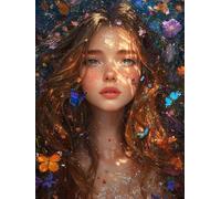 Paint by Numbers for Adults Beginners, Female Butterfly, DIY Acrylic Drawing Kit Arts and Crafts,for Home Wall Decor, Kids/Family/Friends Gifts (No Frame) 40x50cm WM0L-574