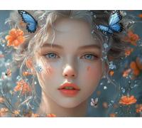 Paint by Numbers for Adults Beginners, Female Butterfly, DIY Acrylic Drawing Kit Arts and Crafts,for Home Wall Decor, Kids/Family/Friends Gifts (No Frame) 40x50cm WM0L-575