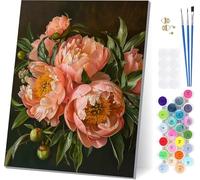 Paint by Numbers for Adults Beginners Flower, Paint by Numbers Plant, Easy Diy Oil Painting Kits on Canvas with Brushes and Acrylic, Hobbies for Adults Women, Home Wall Decor Gifts 16x20 in K-5610