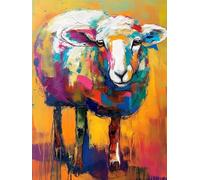 Paint by Numbers for Adults Beginners Kits, Abstract Sheep DIY Canvas Oil Painting Kit for Kids, With Brushes and Acrylic Pigment, Painting Arts and Crafts Kits, for Home Wall Decor Gifts 8x12in W-598
