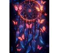 Paint by Numbers for Adults Beginners Kits, Butterfly DIY Canvas Oil Painting Kit for Kids, With Brushes and Acrylic Pigment, Dreamcatcher Painting Arts and Crafts Kits, Home Wall Decor 8x12 inch h-1