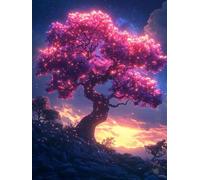 Paint by Numbers for Adults Beginners Kits, Cherry Blossoms DIY Canvas Oil Painting Kit for Kids, with Brushes and Acrylic Pigment, Tree Painting Arts and Crafts Kits, Home Wall Decor 8x12 inch h-1